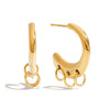 Stainless Steel Geometric Cshaped Ring Buckle Earrings With Electroplating Design