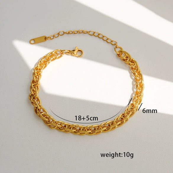 Stainless Steel Geometric Cuban Bracelet Electroplated Jewelry For Ladies And Unisex