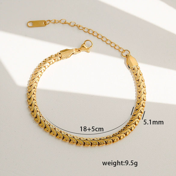 Stainless Steel Geometric Cuban Bracelet Electroplated Jewelry For Ladies And Unisex