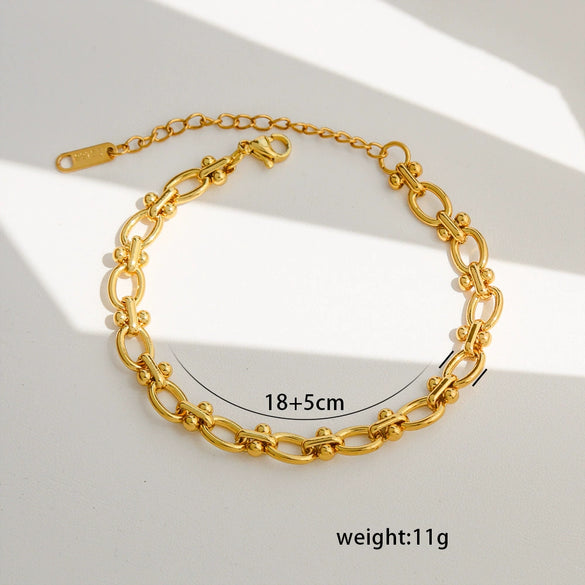 Stainless Steel Geometric Cuban Bracelet Electroplated Jewelry For Ladies And Unisex