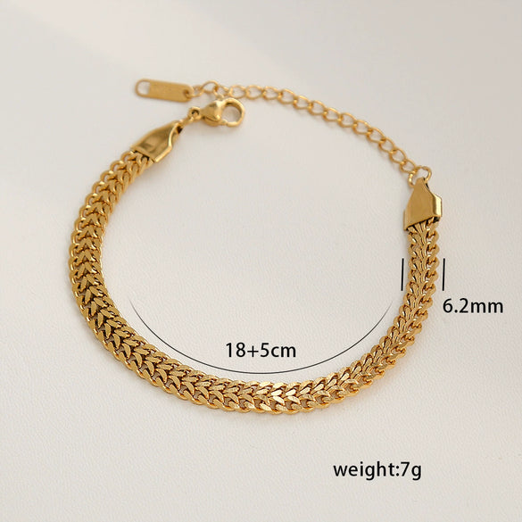 Stainless Steel Geometric Cuban Bracelet Electroplated Jewelry For Ladies And Unisex