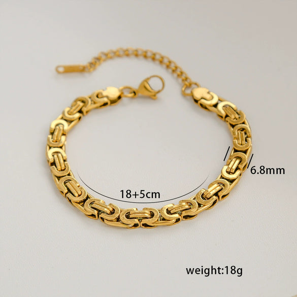 Stainless Steel Geometric Cuban Bracelet Electroplated Jewelry For Ladies And Unisex