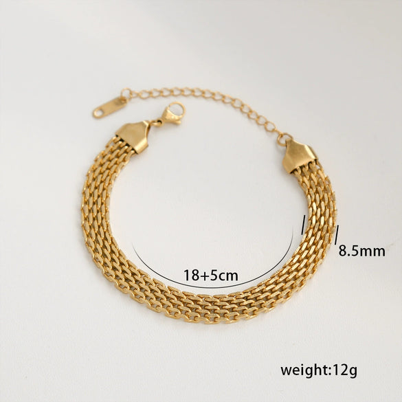 Stainless Steel Geometric Cuban Bracelet Electroplated Jewelry For Ladies And Unisex