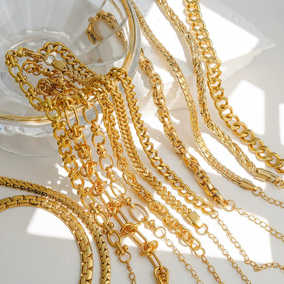 Stainless Steel Geometric Cuban Bracelet Electroplated Jewelry For Ladies And Unisex