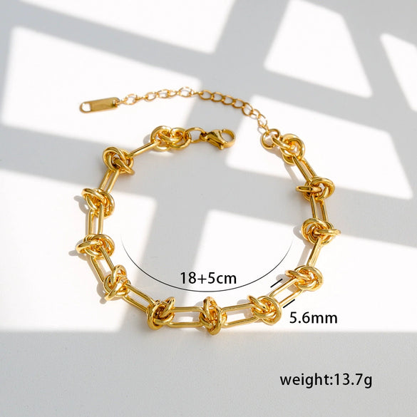 Stainless Steel Geometric Cuban Bracelet Electroplated Jewelry For Ladies And Unisex