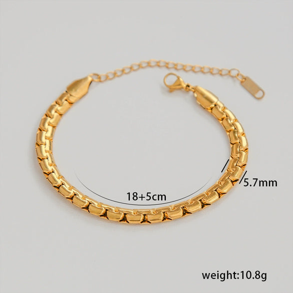 Stainless Steel Geometric Cuban Bracelet Electroplated Jewelry For Ladies And Unisex