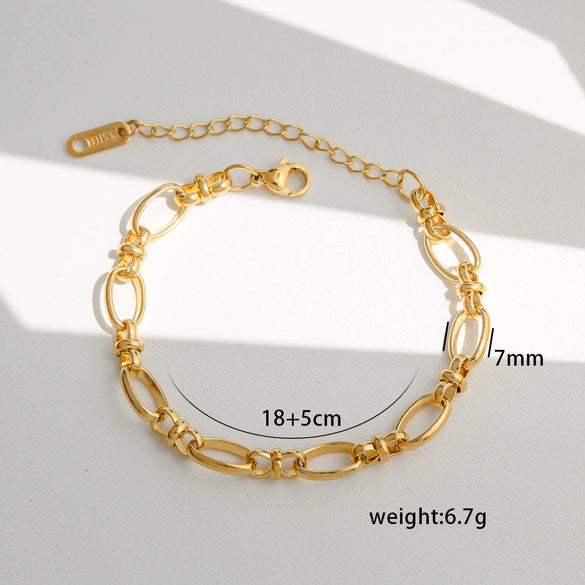 Stainless Steel Geometric Cuban Bracelet Electroplated Jewelry For Ladies And Unisex