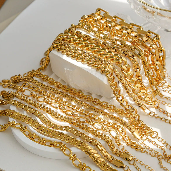 Stainless Steel Geometric Cuban Bracelet Electroplated Jewelry For Ladies And Unisex