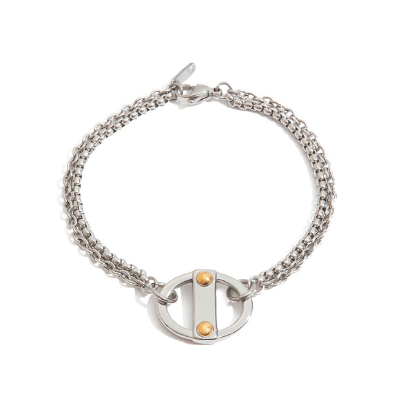 Stainless Steel Geometric Cuban Bracelet Electroplated Women's Light Luxury Highend Jewelry