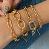 Stainless Steel Geometric Cuban Bracelet For Women With Electroplating Treatment
