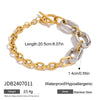 Stainless Steel Geometric Cuban Bracelet For Women With Electroplating Treatment