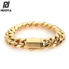 Stainless Steel Geometric Cuban Chain Bracelet With Buckle Electroplated Hip Hop Link Jewelry For Men And Women