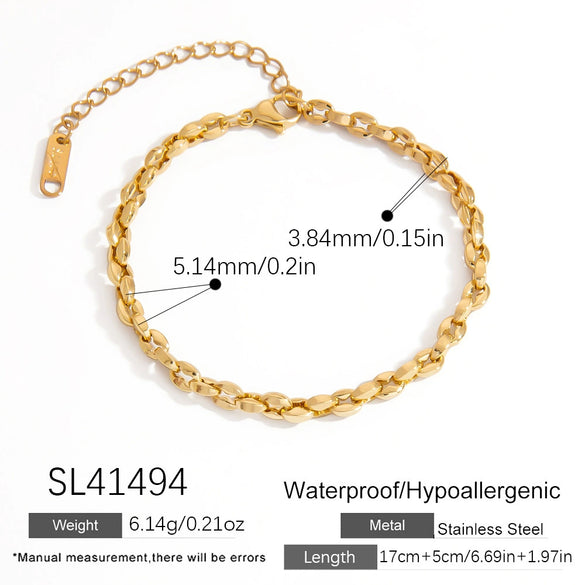 Stainless Steel Geometric Cuban Chain Electroplated Highend Jewelry Women's Bracelet