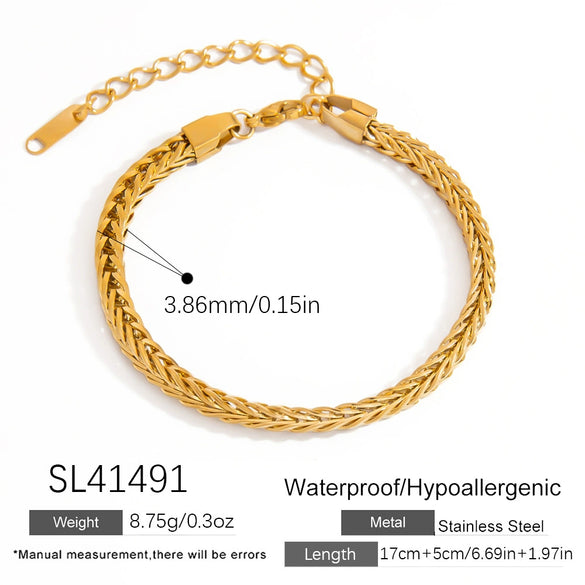 Stainless Steel Geometric Cuban Chain Electroplated Highend Jewelry Women's Bracelet