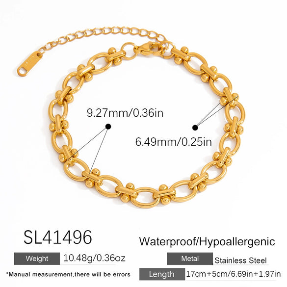Stainless Steel Geometric Cuban Chain Electroplated Highend Jewelry Women's Bracelet