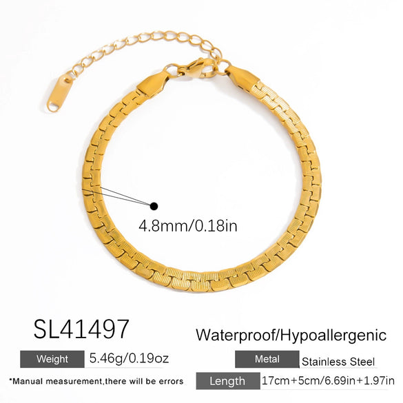 Stainless Steel Geometric Cuban Chain Electroplated Highend Jewelry Women's Bracelet