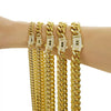 Stainless Steel Geometric Cuban Chain Men's Necklace With Electroplated And Polished Treatment