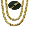 Stainless Steel Geometric Cuban Chain Men's Necklace With Electroplated And Polished Treatment
