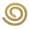 Stainless Steel Geometric Cuban Chain Men's Necklace With Electroplated And Polished Treatment