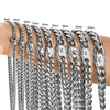 Stainless Steel Geometric Cuban Chain Necklace With Polishing And Electroplating Treatment For Men