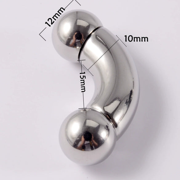 Stainless Steel Geometric Curved Rod Inner Tooth Ear Enlarged Earrings For Body Puncture