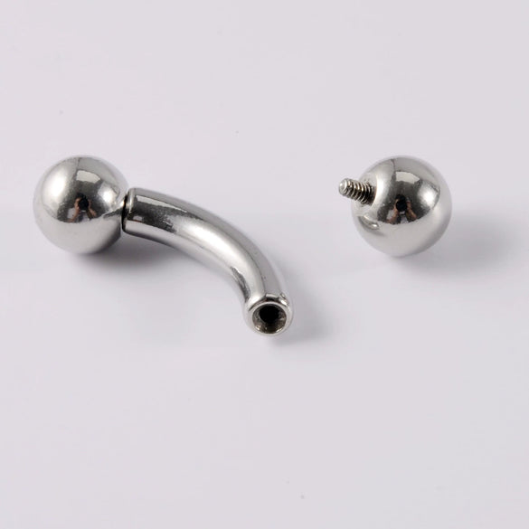 Stainless Steel Geometric Curved Rod Inner Tooth Ear Enlarged Earrings For Body Puncture