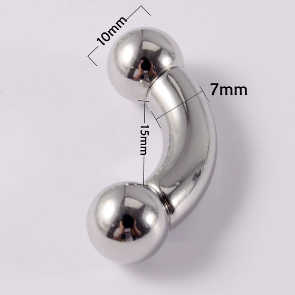 Stainless Steel Geometric Curved Rod Inner Tooth Ear Enlarged Earrings For Body Puncture