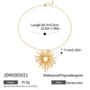 Stainless Steel Geometric Cut Out Pendant Necklace For Women Electroplated O Word Chain
