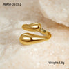 Stainless Steel Geometric Cut Out Water Drop Hug Ring Electroplated Light Luxury Style For Women