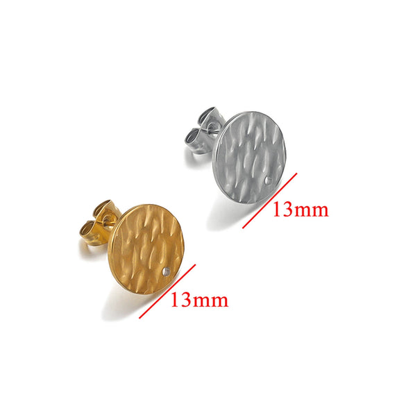Stainless Steel Geometric Cylindrical Stud Earrings Jewelry Accessories With Electroplating