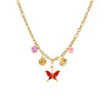 Stainless Steel Geometric Daisy Butterfly Pendant Necklace With Electroplating Fashion Style