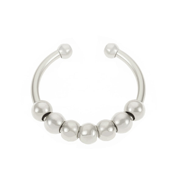 Stainless Steel Geometric Decompression Anxiety Bead Ring Electroplated Unisex Rotatable