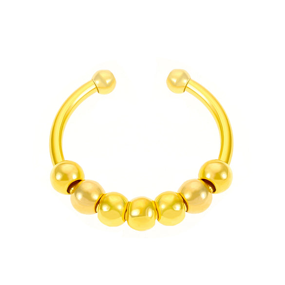 Stainless Steel Geometric Decompression Anxiety Bead Ring Electroplated Unisex Rotatable