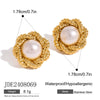 Stainless Steel Geometric Design Electroplated Flower Bead Earrings For Women