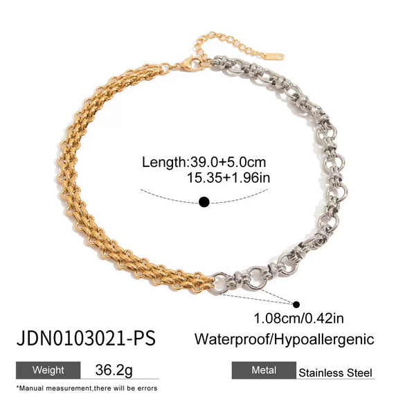 Stainless Steel Geometric Design Electroplated Women's Necklace Jewelry