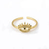 Stainless Steel Geometric Devil's Eye Electroplated Fashion Ring
