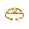 Stainless Steel Geometric Devil's Eye Electroplated Fashion Ring
