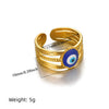 Stainless Steel Geometric Devil's Eye Open Adjustable Ring With Electroplating