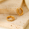 Stainless Steel Geometric Diamond Earrings For Women With Electroplating Style