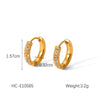 Stainless Steel Geometric Diamond Earrings For Women With Electroplating Style