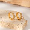 Stainless Steel Geometric Diamond Earrings For Women With Electroplating Style