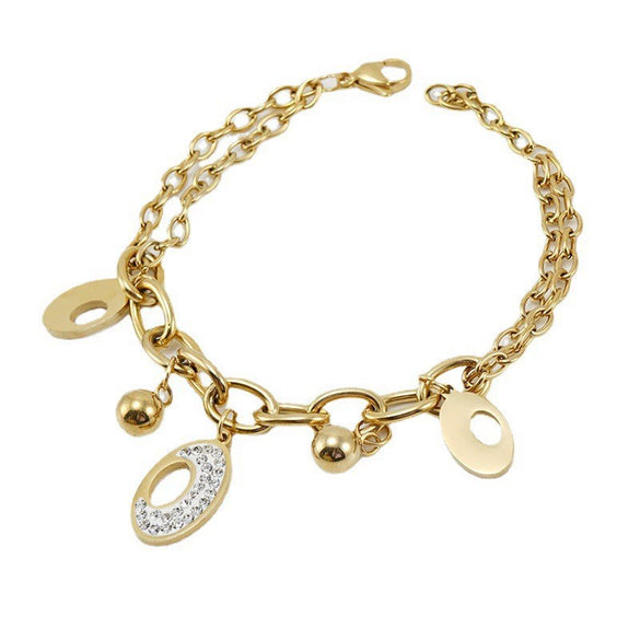 Stainless Steel Geometric Diamond Electroplated Fashion Unisex Bracelet