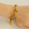 Stainless Steel Geometric Diamond Electroplated Fashion Unisex Bracelet