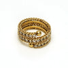316L Stainless Steel Geometric Diamond Multilayer Opening Adjustable Women's Ring