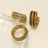 316L Stainless Steel Geometric Diamond Multilayer Opening Adjustable Women's Ring