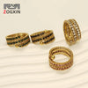 316L Stainless Steel Geometric Diamond Multilayer Opening Adjustable Women's Ring
