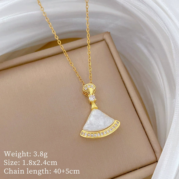 Stainless Steel Geometric Diamond Necklace For Women And Men Cartoon Minimalist Style