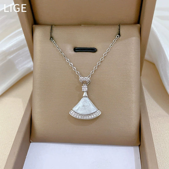Stainless Steel Geometric Diamond Necklace For Women And Men Cartoon Minimalist Style