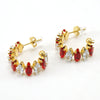 316L Stainless Steel Geometric Diamond Plated 18K Gold Women's Earrings