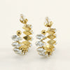 316L Stainless Steel Geometric Diamond Plated 18K Gold Women's Earrings